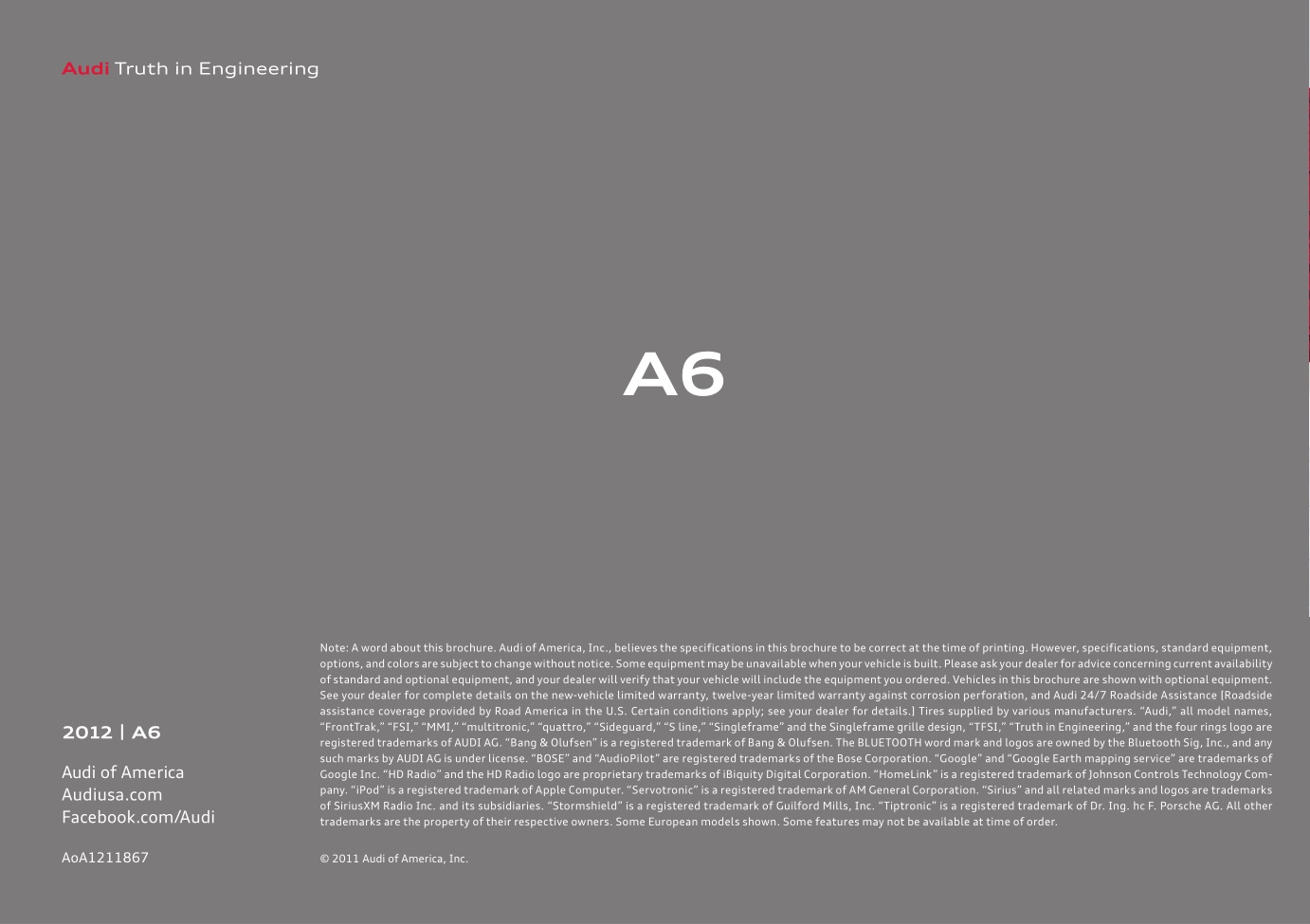 2012 Audi A6 Brochure Page 18